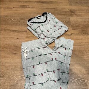 J. Crew Gray Pajama Set with Colorful Lights